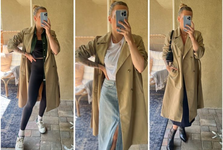 Simple Trench-Coat-and-Loafer Outfits